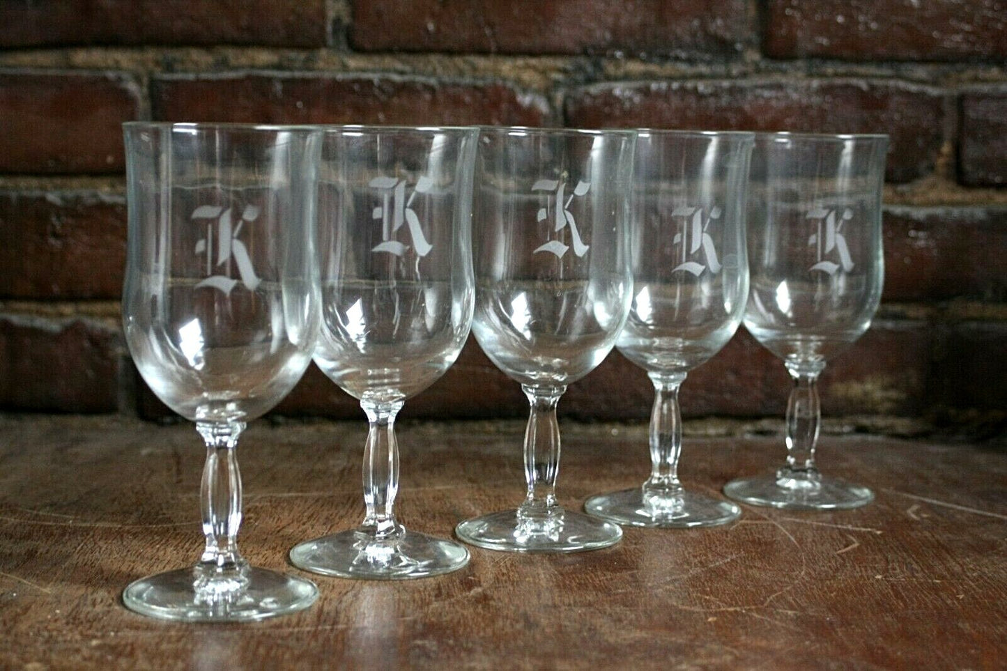 Vintage Beer Goblet Style Glasswear - Set of 5