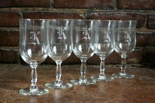Vintage Beer Goblet Style Glasswear - Set of 5