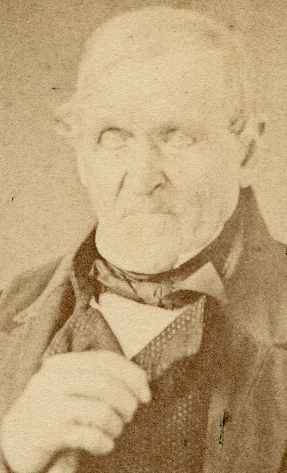 GHOSTLY LOOKING OLD MAN WITH BLANK EYES. CREEPY. CDV. CAMBRIDGEPORT, MASS.