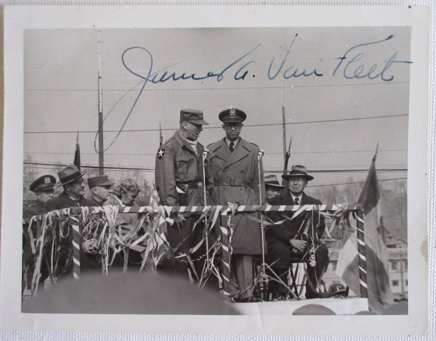 U.S./KOREA MILITARY CEREMONY. SIGNED BY COMMANDER JAMES A. VAN FLEET.