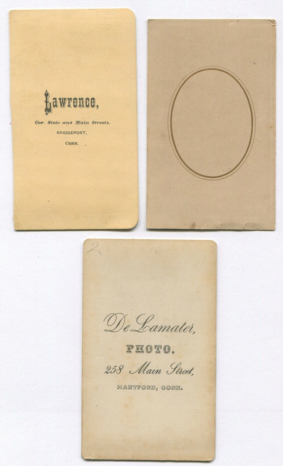 MEN W/BEARDS. 3 SET CDV. CONN.