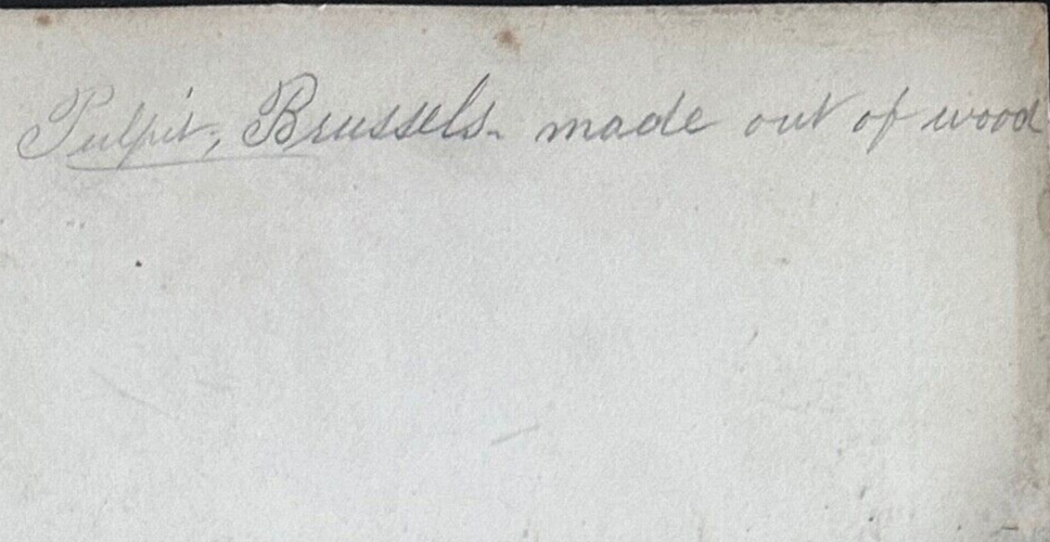 Vintage StereoView Card Pulpit Brussels Belgium 3.5x7in Collectible Photo