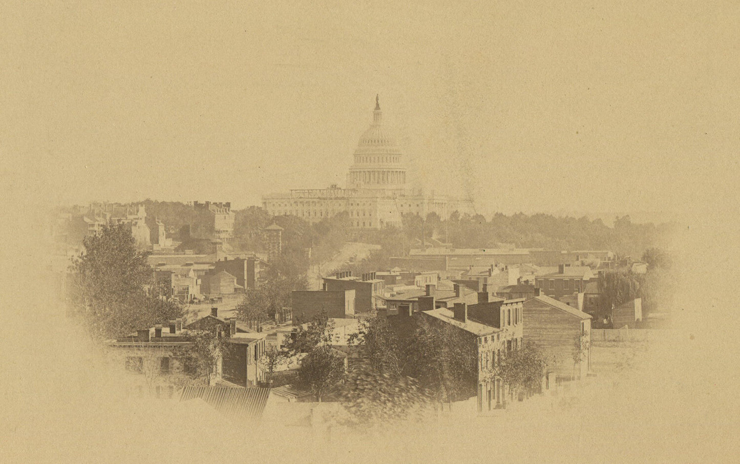 U.S. CAPITOL BUILDING. MOUNTED ALBUMEN 6X8 INCH.