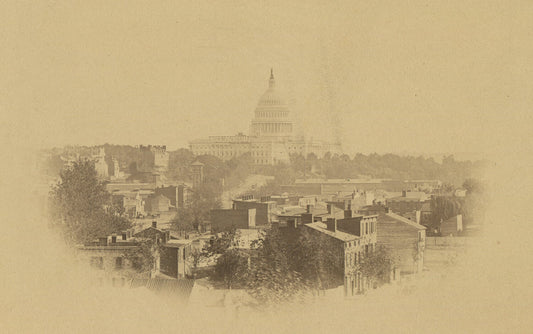 U.S. CAPITOL BUILDING. MOUNTED ALBUMEN 6X8 INCH.