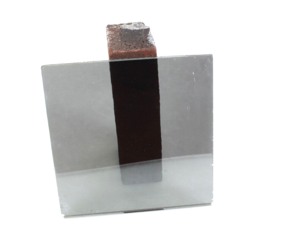 SQAURE GLASS, tinted with a light reflective look, see through on both sides