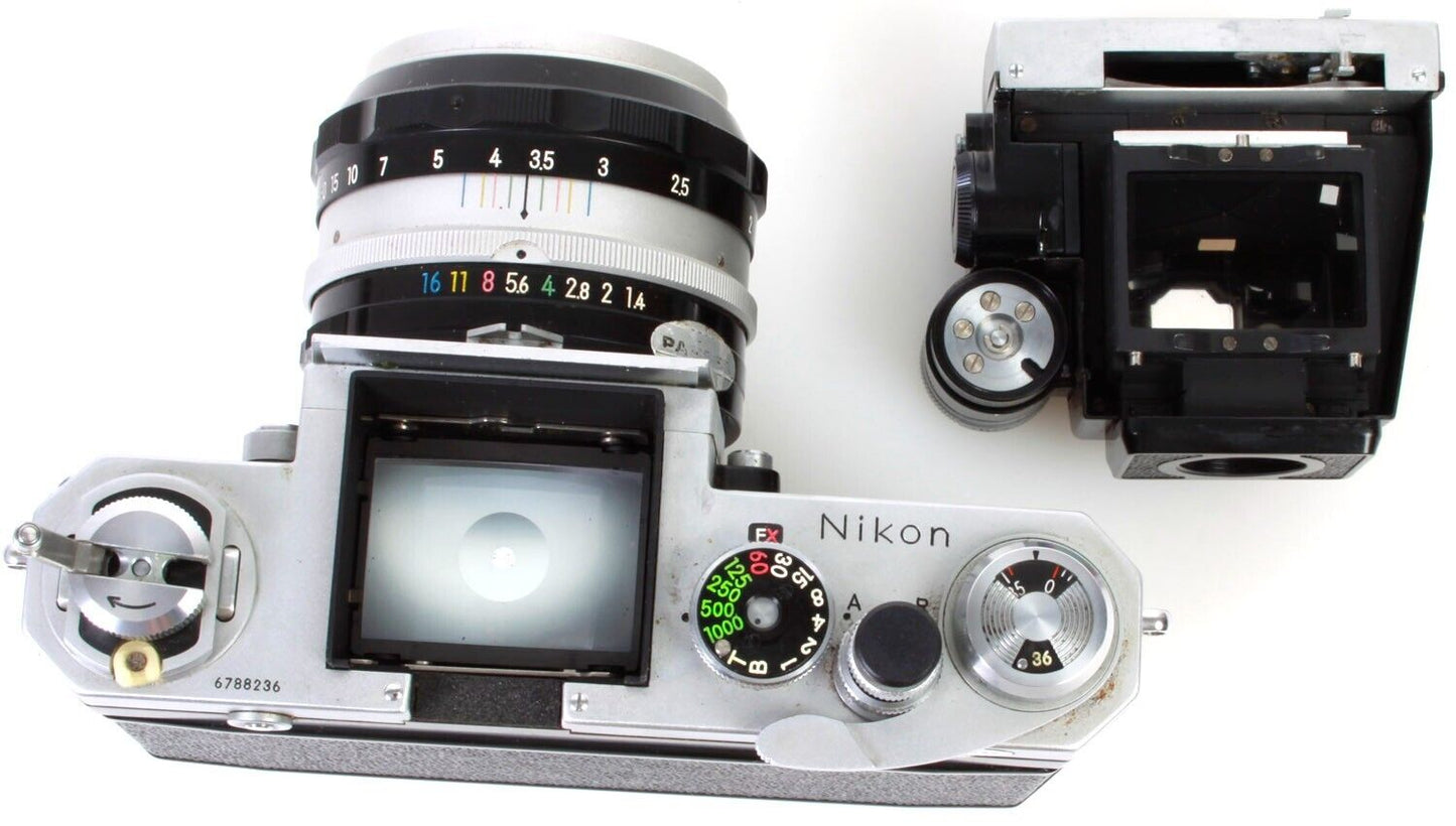 Nikon F 35mm Camera Body w/ Metered Prism & 50mm f/1.4 Lens