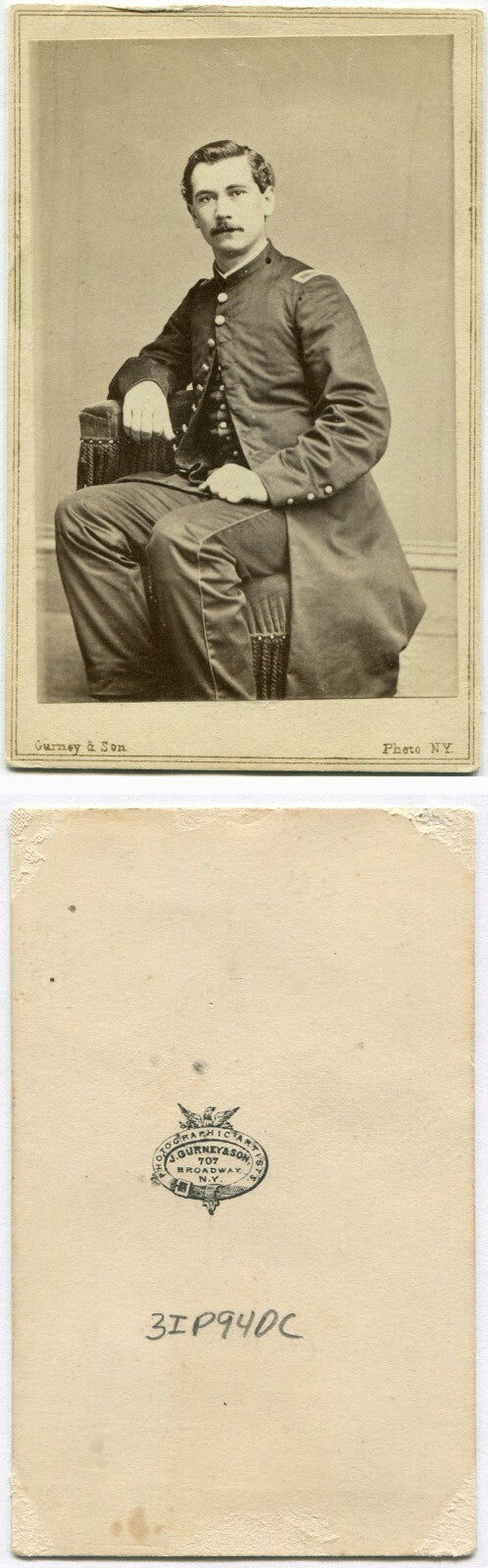 CIVIL WAR SOLDIER. CDV BY GURNEY, N.Y.