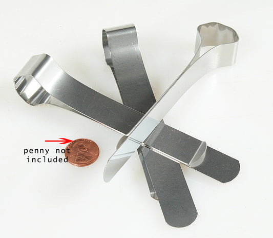 Thin stainless steel office bankers clips/background clip set of-3