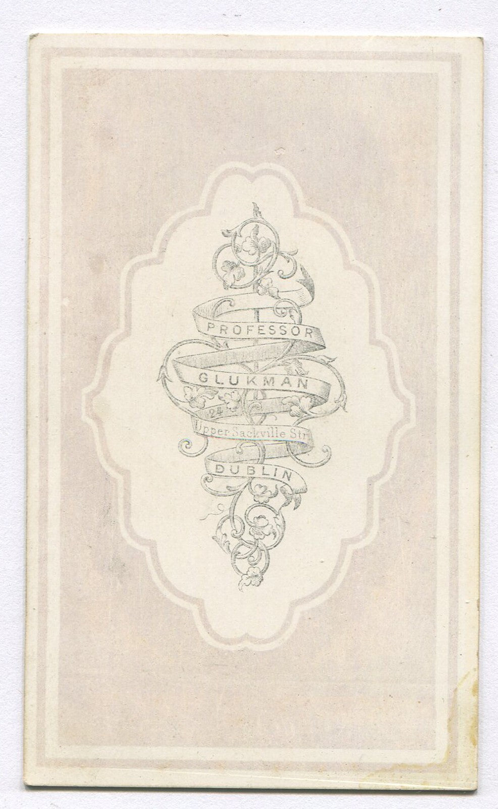 WOMAN, STANDING POSE. PAINTED BACKGROUND, TINTED CDV. DUBLIN, IRELAND.