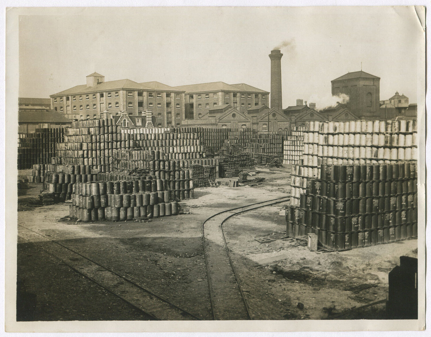 WWI Supply Depot Oil Drums 8x10 Reprint Photo - Vintage War Photography