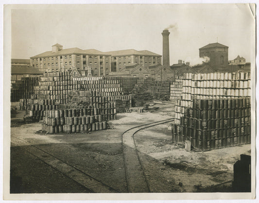 WWI Supply Depot Oil Drums 8x10 Reprint Photo - Vintage War Photography