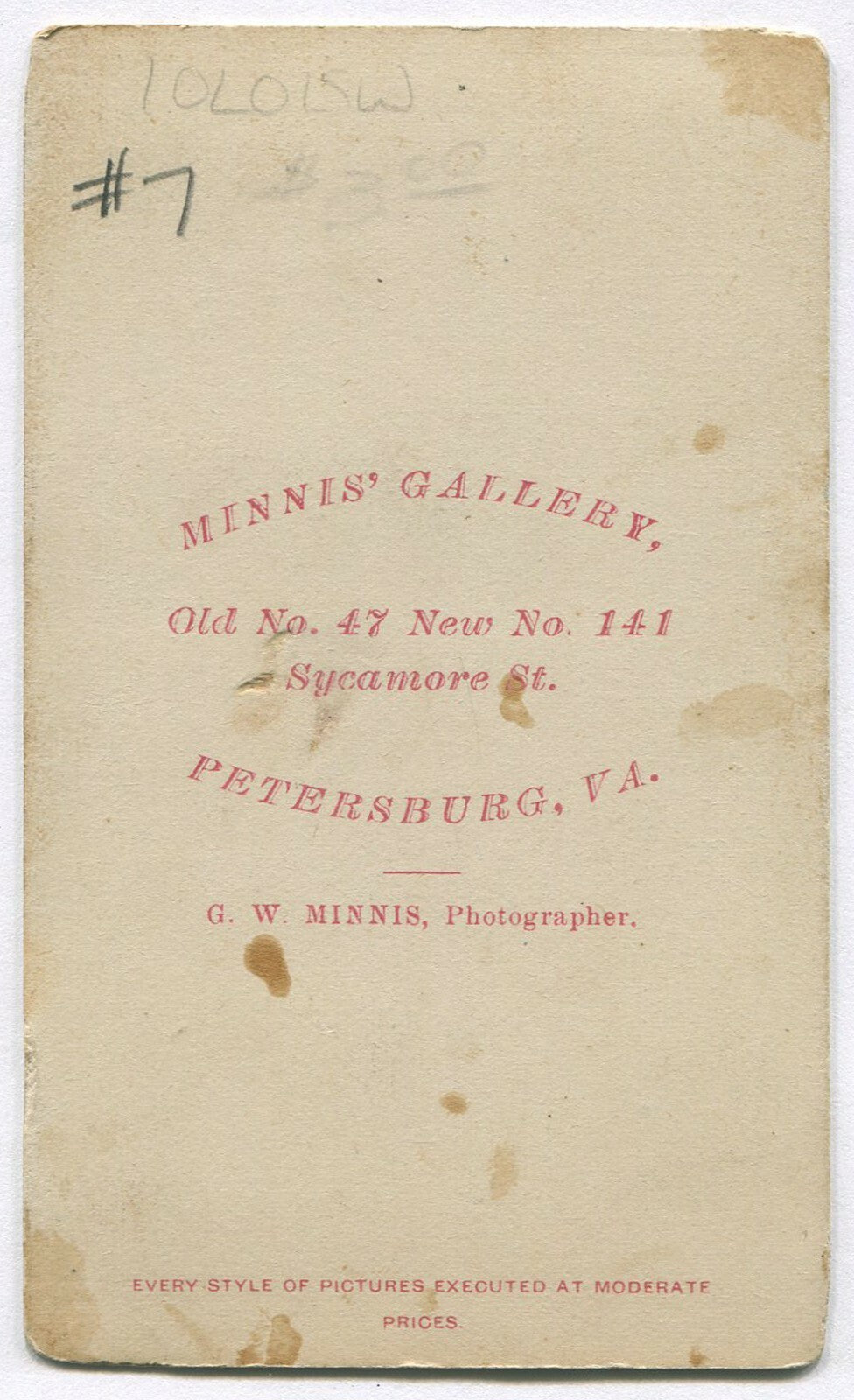 MAN W/WAVY HAIR AND MUSTACHE. CDV. PETERSBURG, VA.