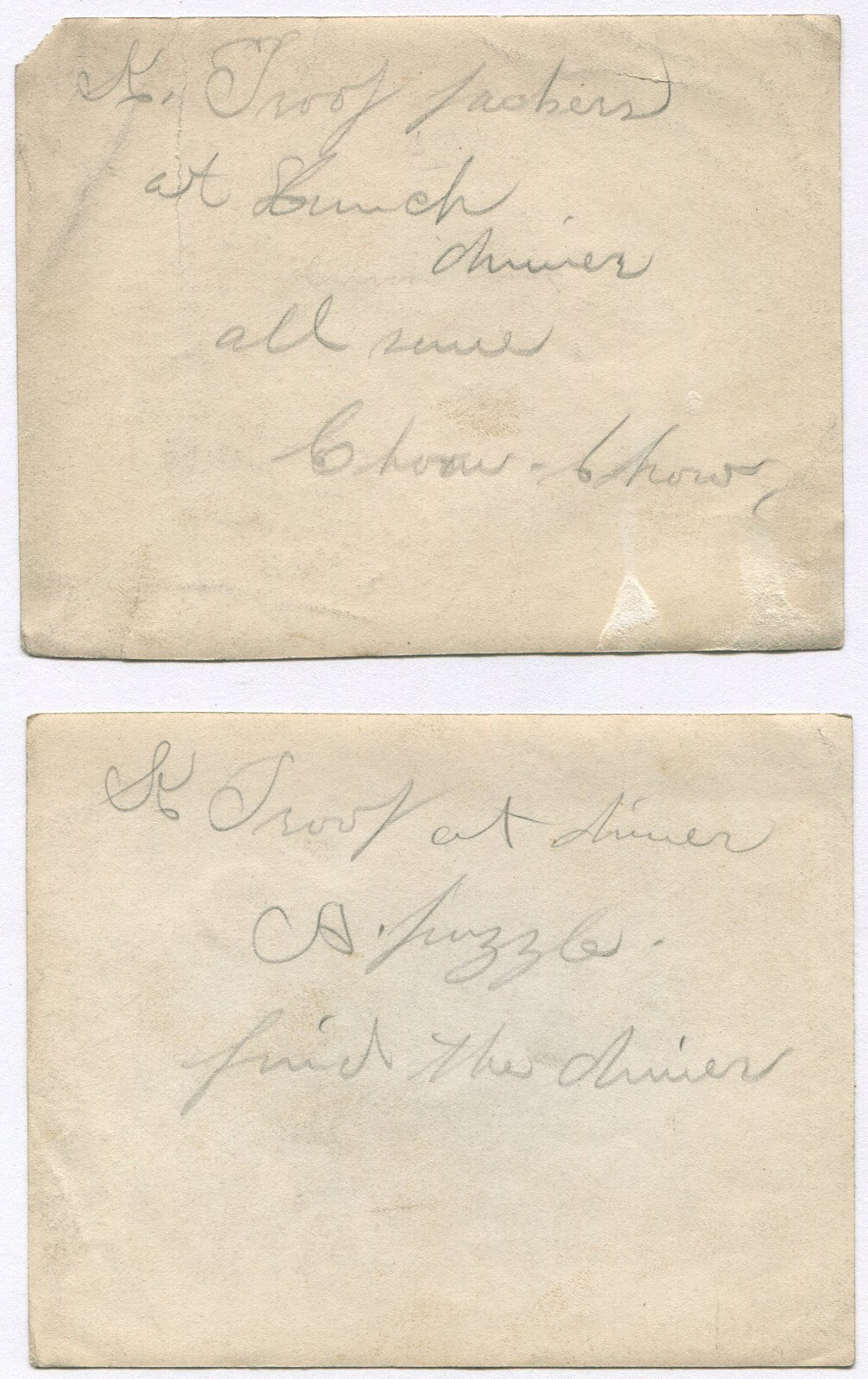K TROOPS IN THE FIELD HAVING CHOW. 2 SET 3.5X4.5 1890-1910s.