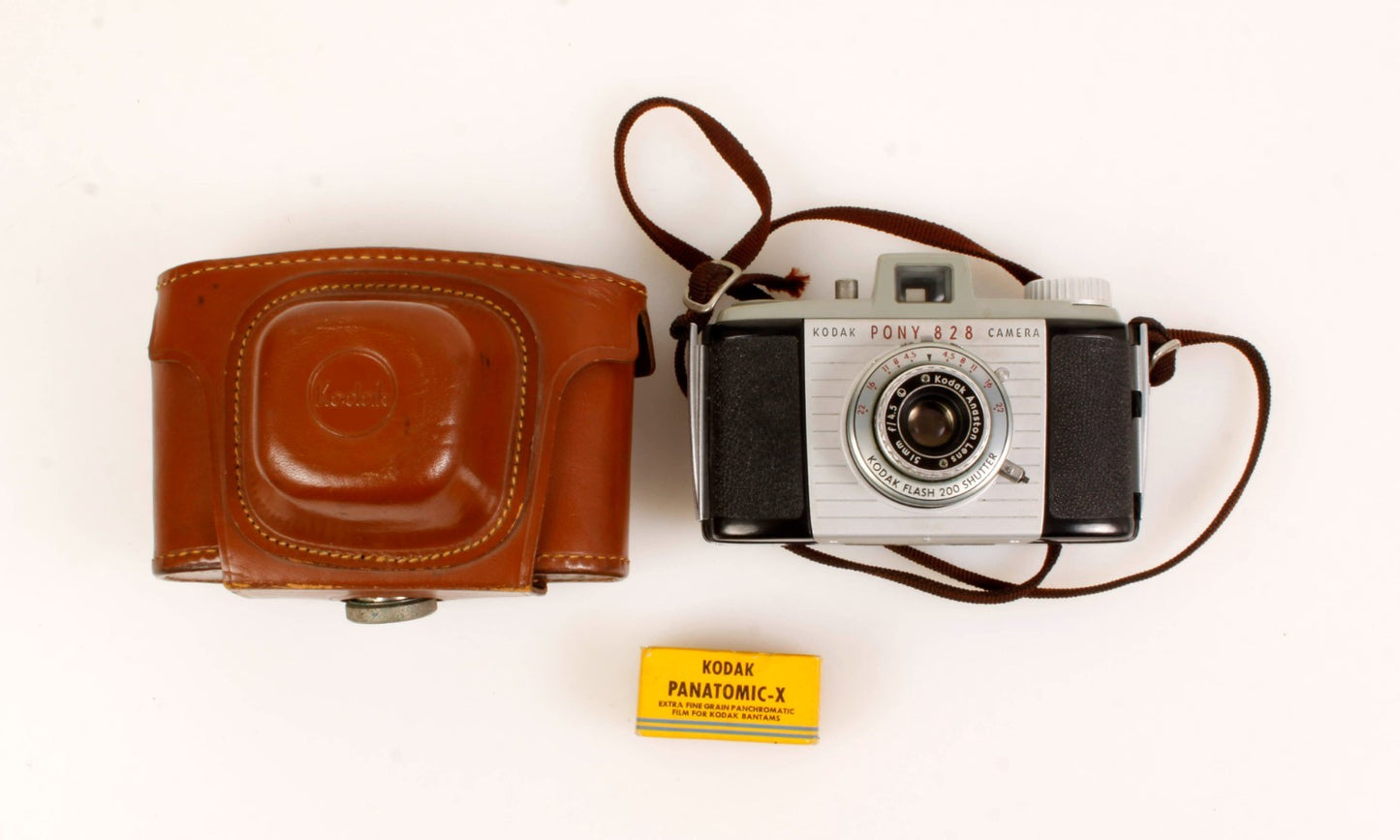Vintage Kodak Pony 828 Camera with Film and Case WORKS
