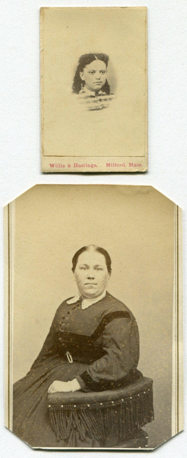 WOMAN WHO LOOKS ANGRY AT YOU. CDV. 2ND SMALL PHOTO.