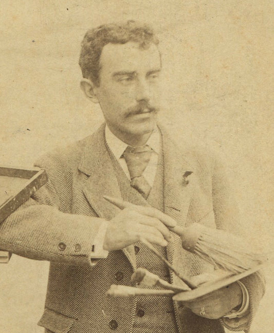 ARTIST W/PAINTERS PALLET AND BRUSHES. CABINET CARD.