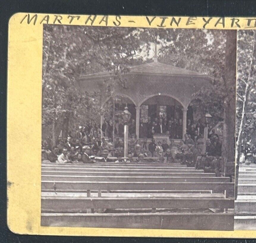 Vintage Stereoview Card: ���Marthas Vineyard ��� 3.5x7in
