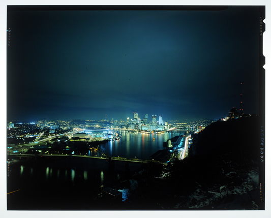 8x10 REPRINT of Pittsburgh Skyline at Night from Mount Washington