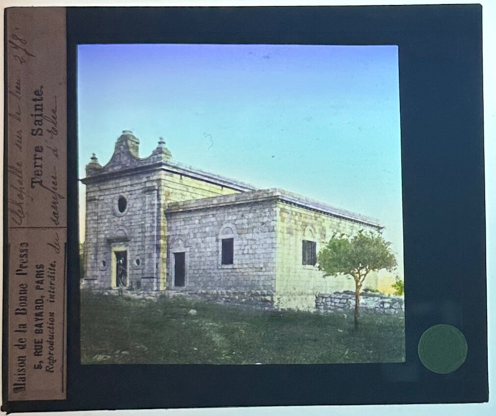 VINTAGE LANTERN SLIDE "Terre Sainte" 3.25X4IN