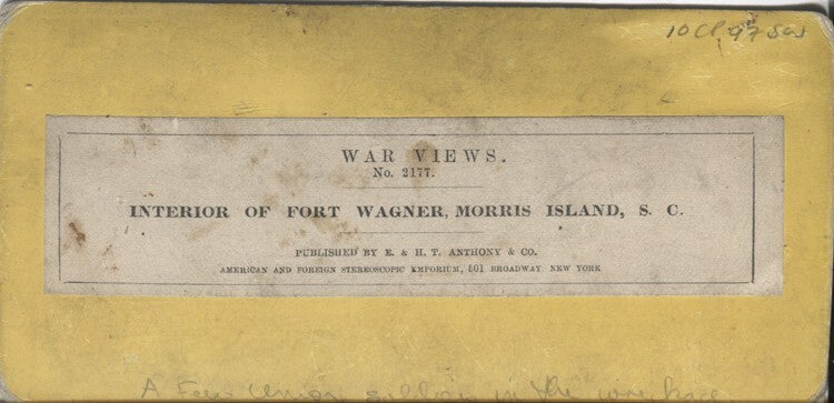 1860 CIVIL WAR STEREOVIEW OF FORT WAGNER - MORRIS ISLAND, SC