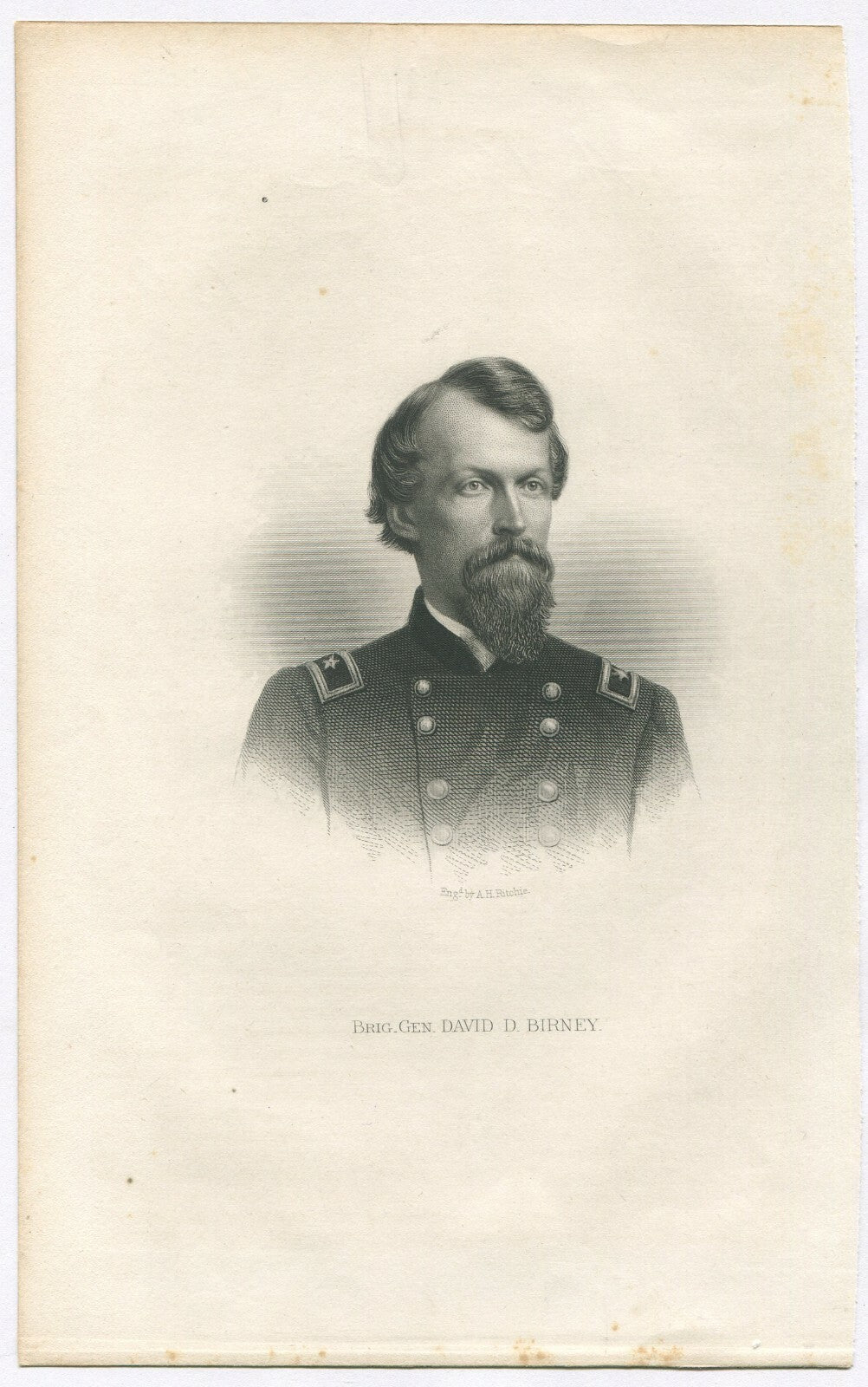 BRIG.GEN.DAVID BIRNEY,USA. LITHOGRAPH 9.5X6 INCHES.