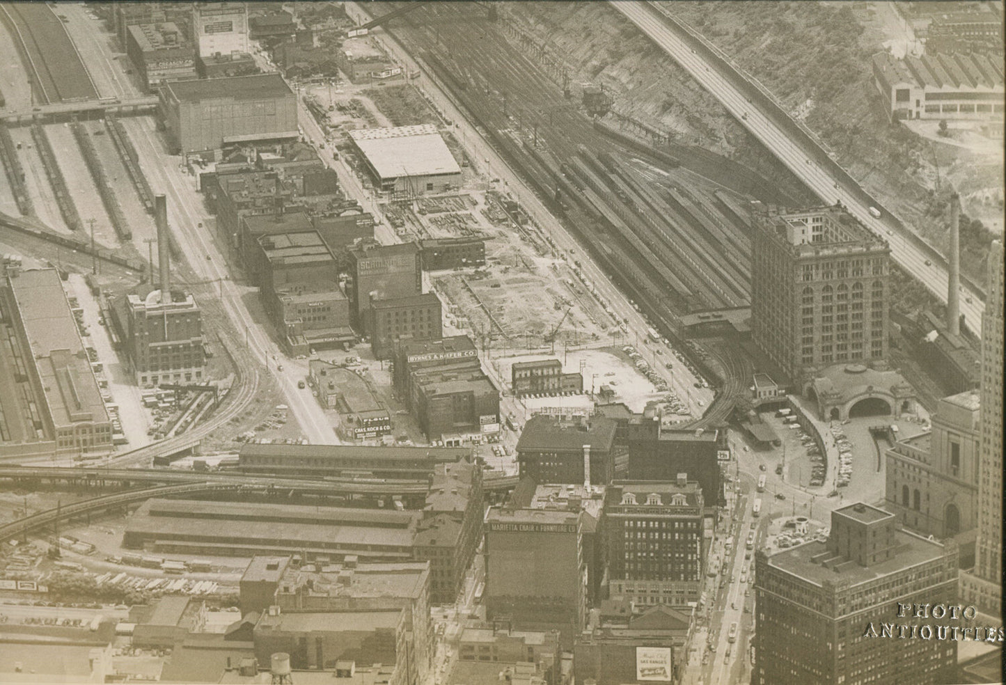17TH ST. INCLINE/BIGELOW BLVD, PGH. AERIAL VIEW/GERLACH & KASAK. 1940-60.