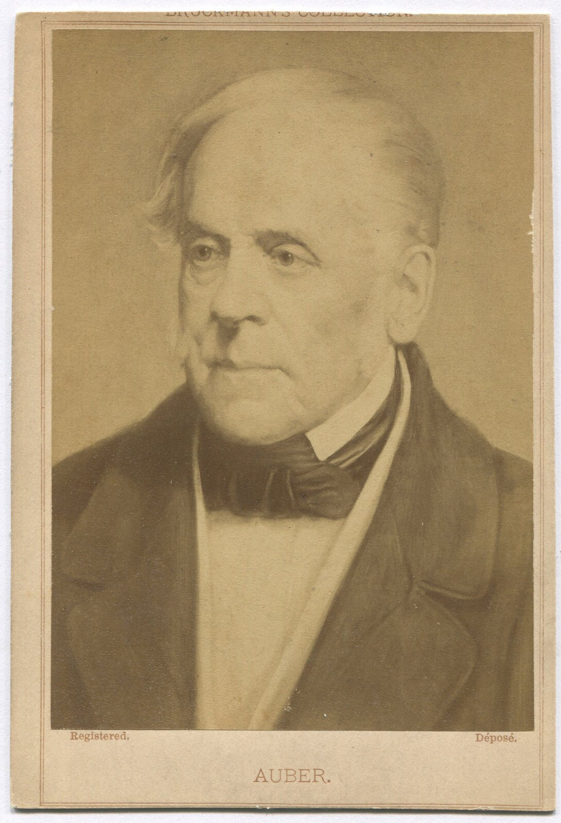 AUBER, FRENCH COMPOSER. 6.5X4.25 CABINET CARD, TRIMMED.