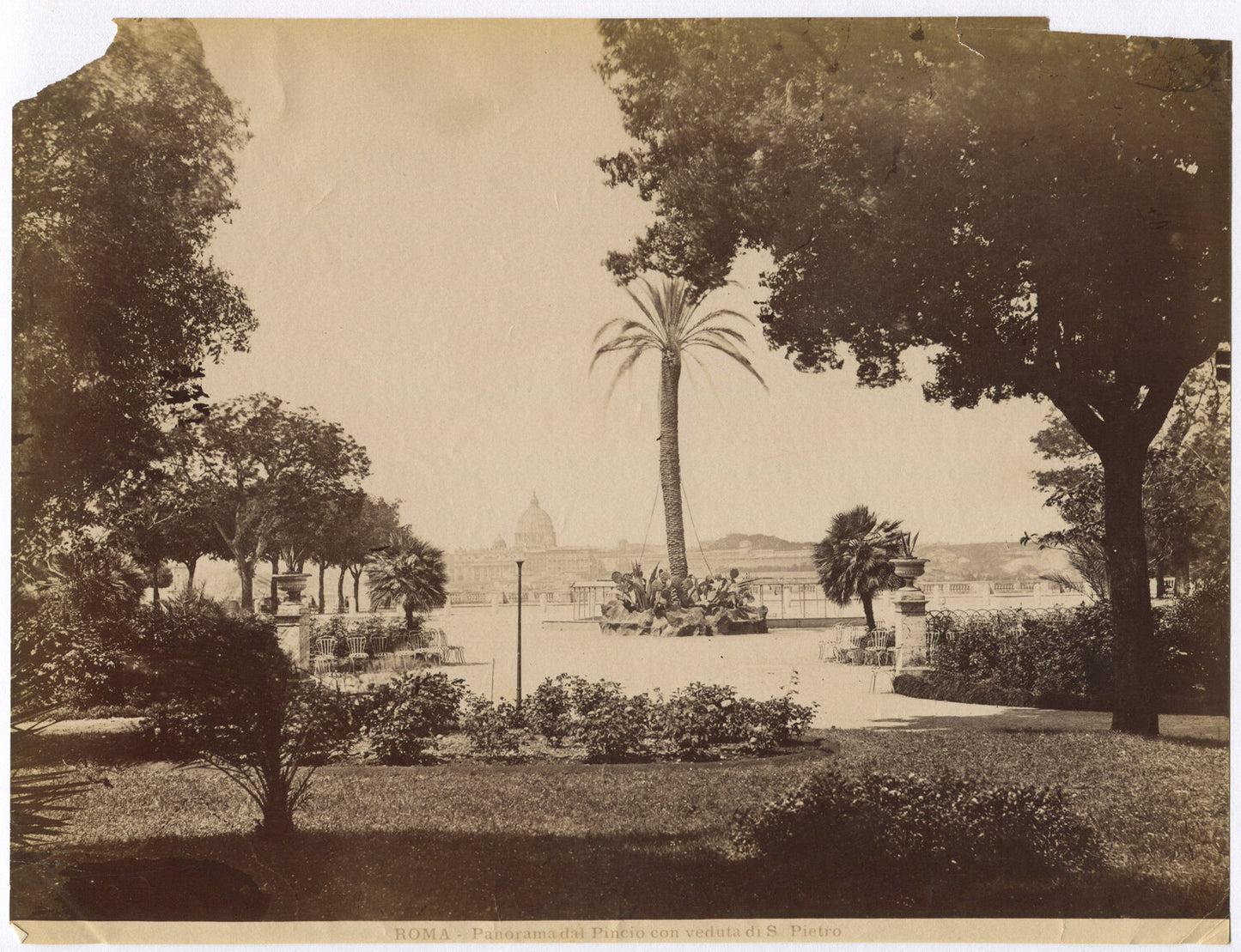 VIEW OF ST PETER'S FROM A DISTANCE. UNMOUNTED ALBUMEN.