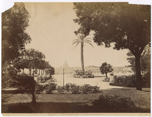 VIEW OF ST PETER'S FROM A DISTANCE. UNMOUNTED ALBUMEN.