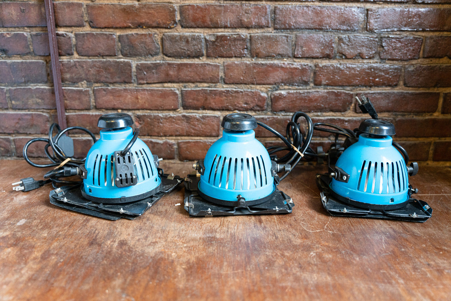 Retro Blue Continuous Light Heads w/ Bag - Set of 3