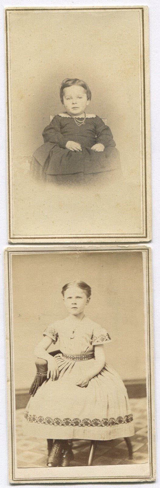 YOUNG GIRLS. CDV 2 SET/1 W/TAX STAMP. CONNECTICUT.