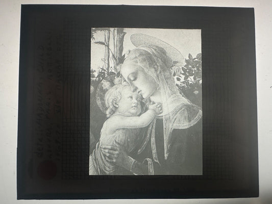 Vintage Lantern Slide: Madonna and Child / Detail/ Louvre Paris by Bottecelli