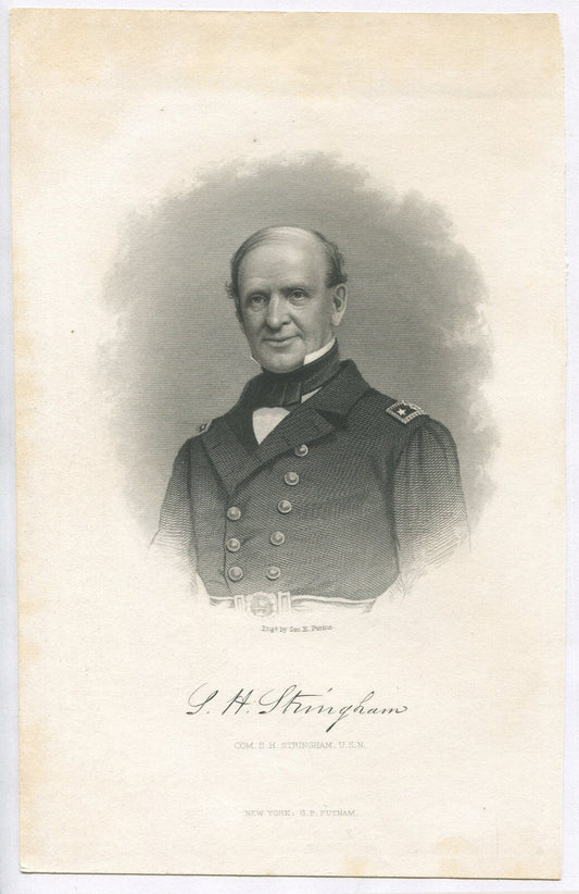 COM.S.H.STRINGHAM,USN,USA. LITHOGRAPH 9.5X6 INCHES.