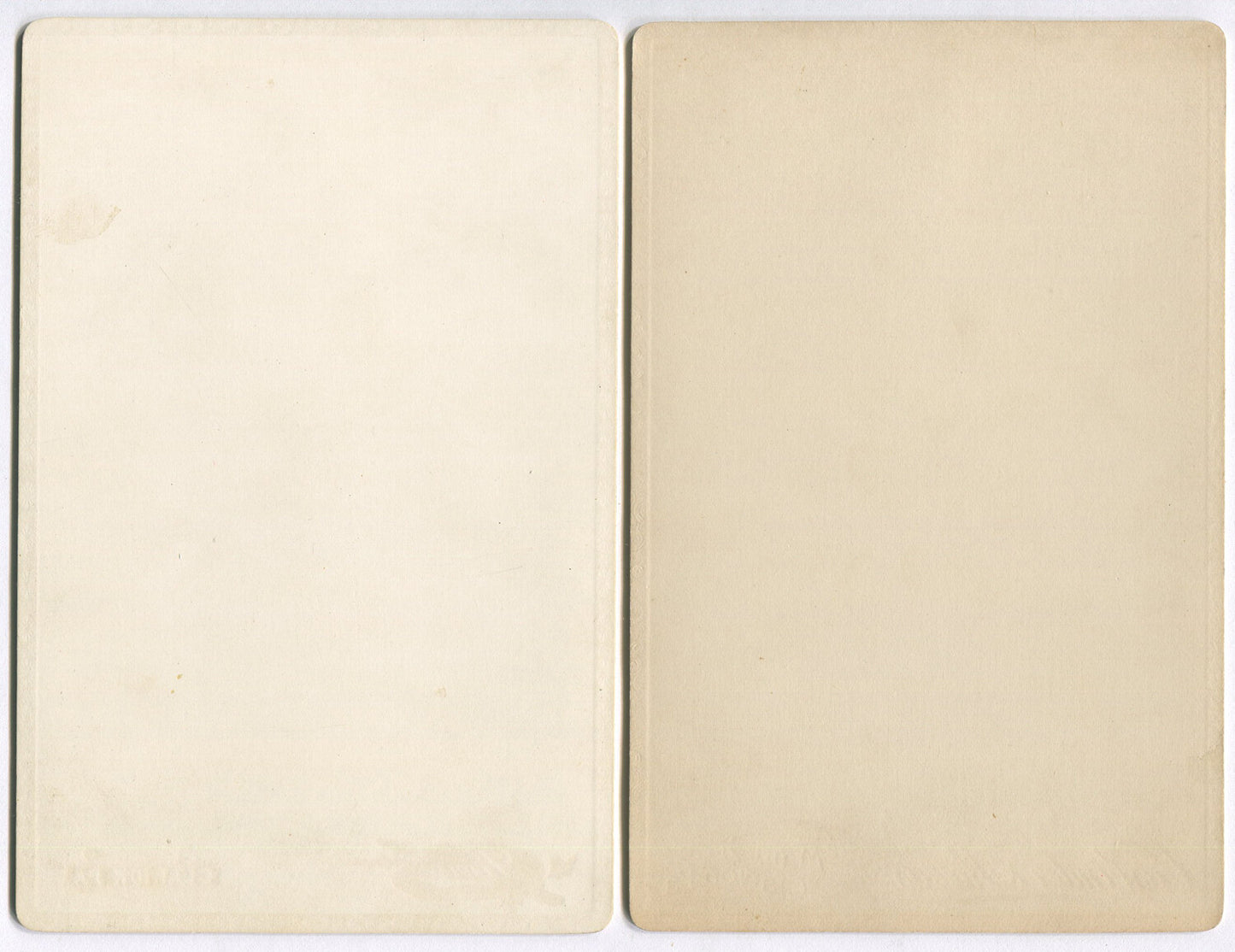 YOUNG SIBLING PORTRAITS, NOT EVERYONE IS HAPPY. CABINET CARD 2 SET.