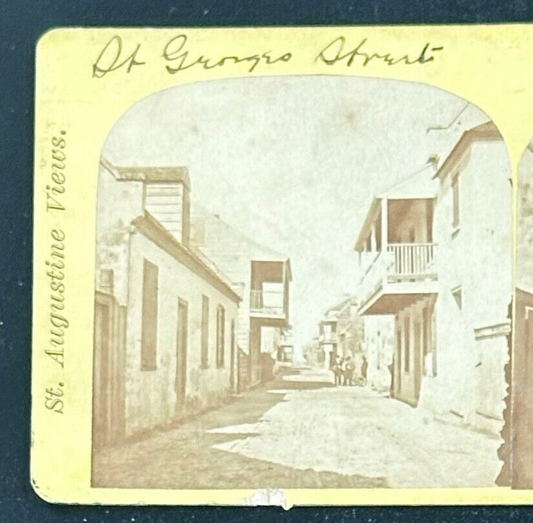 Vintage Stereoview Card: Saint George Street, St. Augustine, Florida - 3.5x7