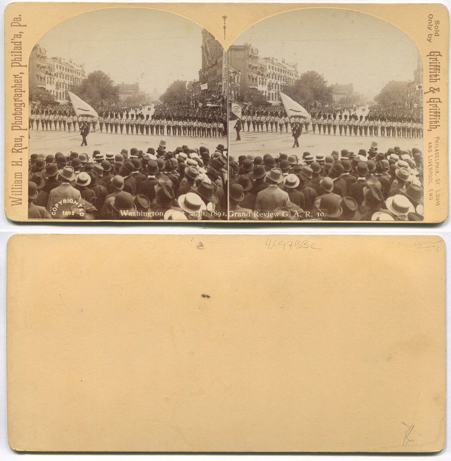 PARADE, G.A.R. WASHINGTON, D.C. 1892.STEREOVIEW BY RAU.