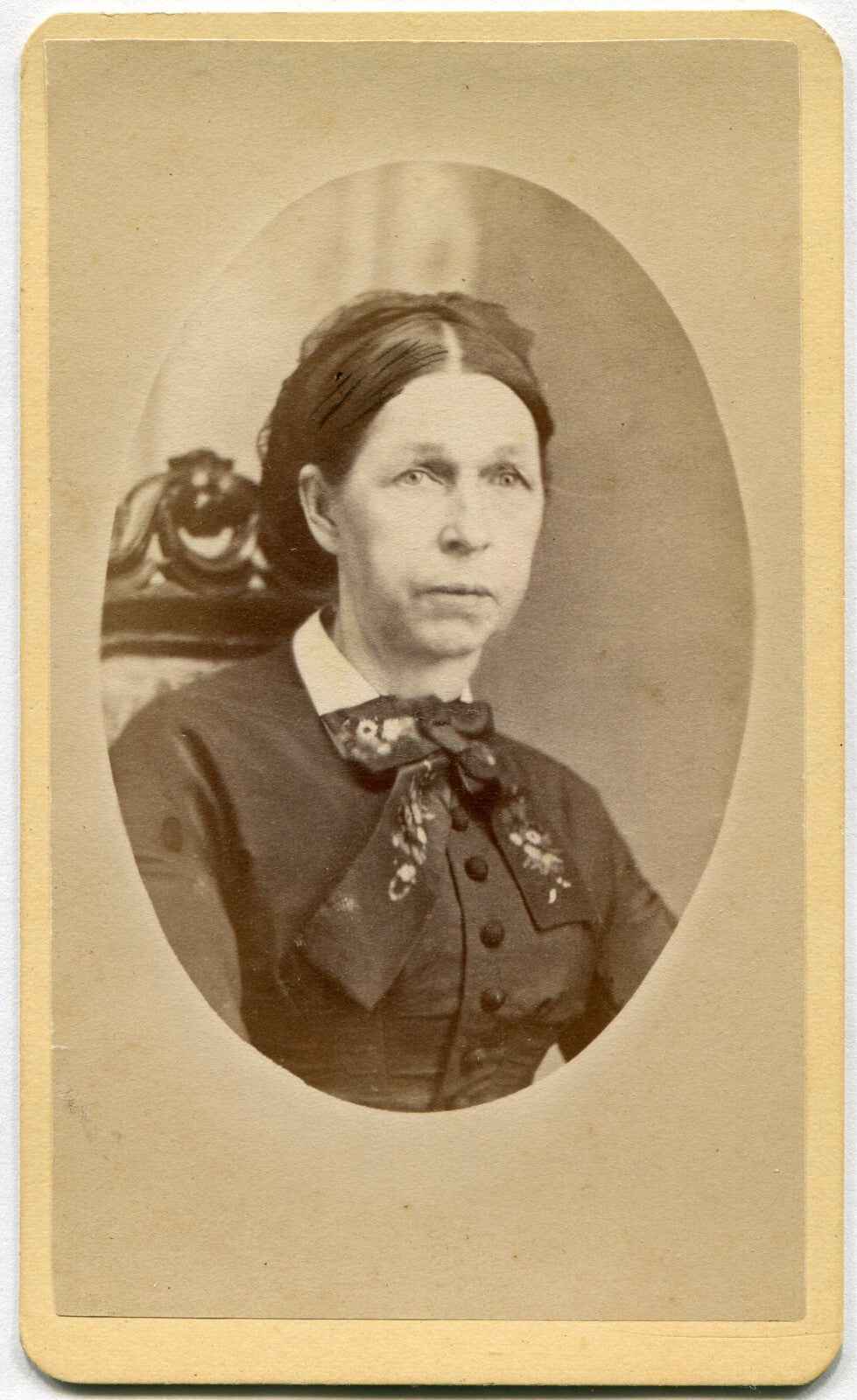 WOMAN, BIG BOW TIE. CDV. CANTON, PA.