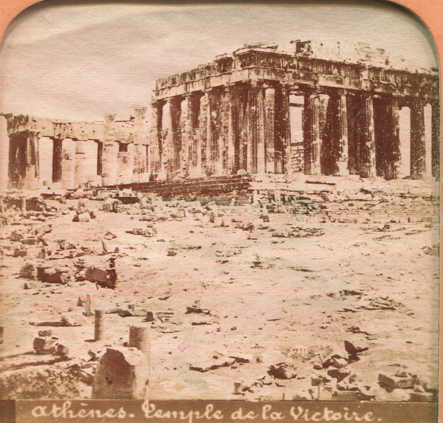 ANCIENT RUINS, ATHANS, GREECE. TINTED STEREOVIEW TISSUE.
