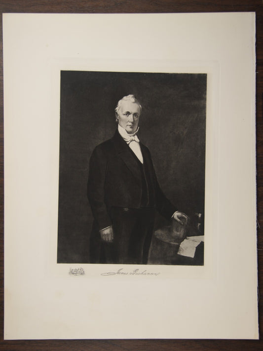 WHITE HOUSE GALLERY VINTAGE PHOTOGRAVURE OF PRESIDENT JAMES BUCHANAN