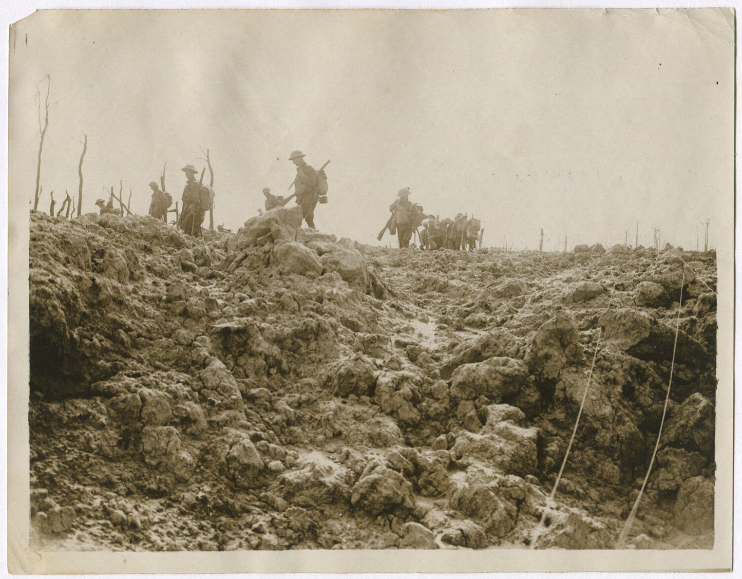 Vintage World War I Flanders Field Photo - British Troops 8x10 Reprint for Wall Art, Military History Decor