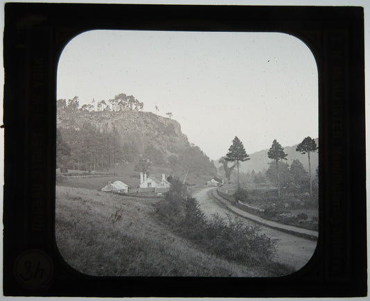 Vintage Wicklow Ireland Cottages Lantern Slide – Old Photo 3.25x3.5 in, Scenic