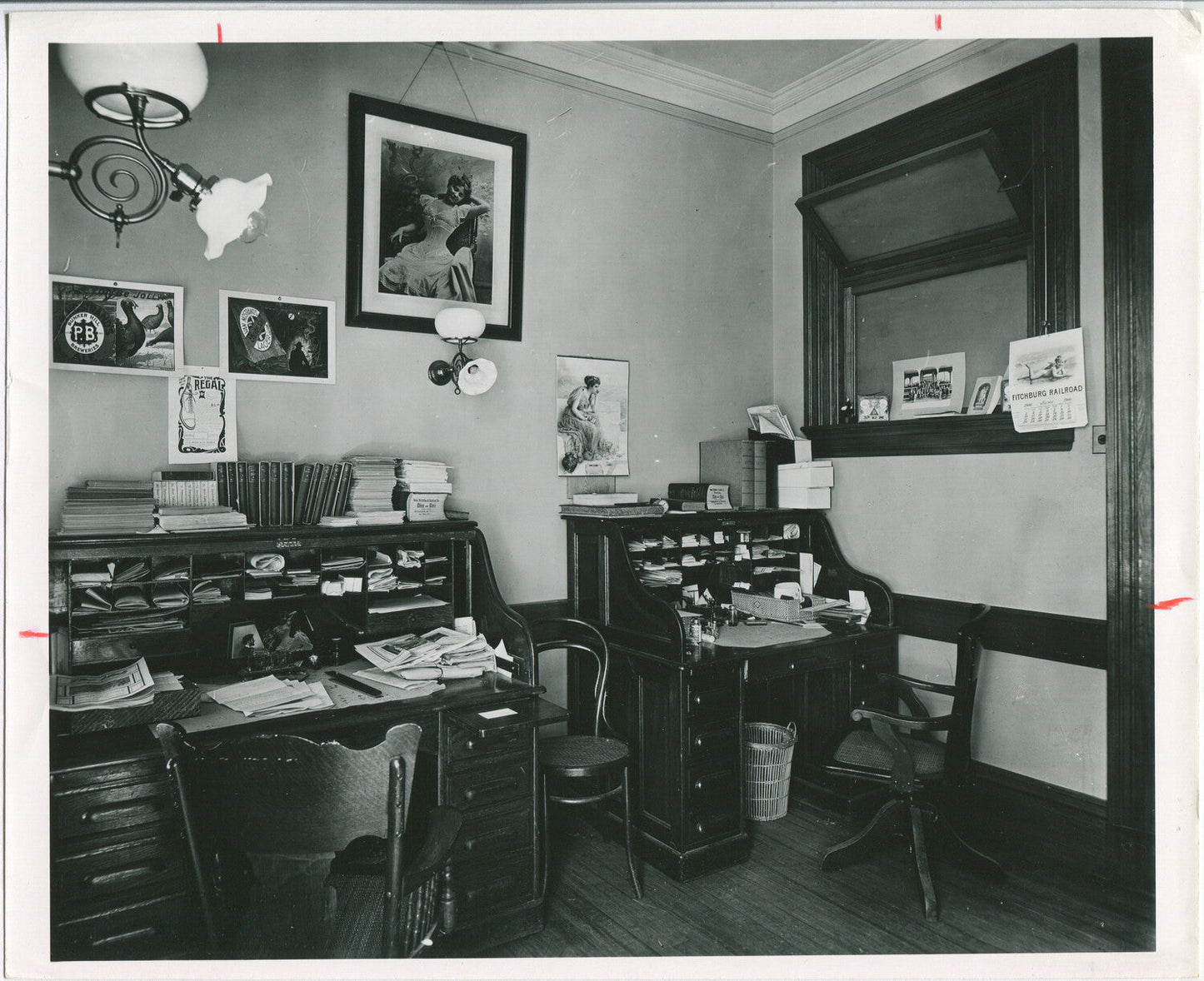 Vintage George Westinghouse Clerical Office Photo - Black and White Silver Print 8x10