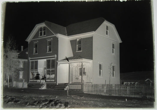 Vintage 5x7 Glass Plate Negative Storefront J C Hunter Confections Original
