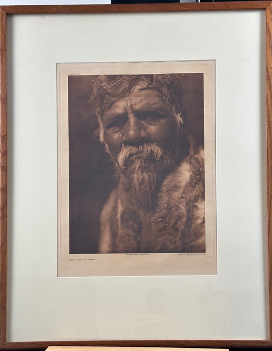 VINTAGE Framed Matted Photogravure by Edward Curtis: "Old Ukiah - Pomo" 1924