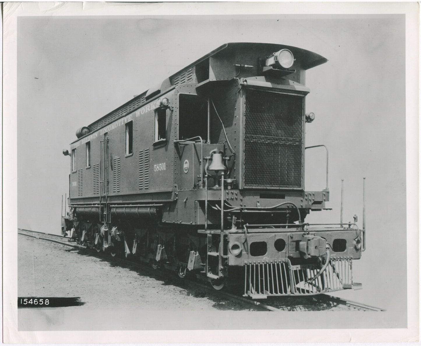 THE BALDWIN LOCOMOTIVE. BLACK AND WHITE SILVER PRINT 8 X 10.