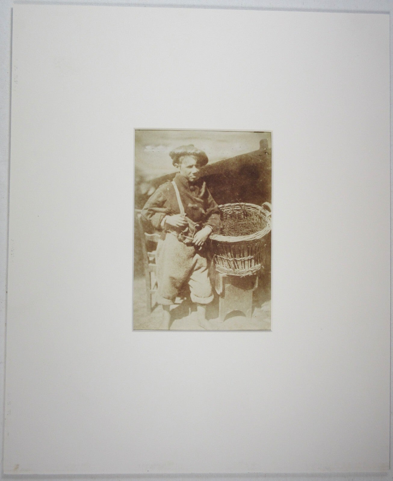 DAVID OCTAVIUS HILL, NEWHAVEN FISHERMAN, CALOTYPE 8X6. 17X14 ARCHIVAL MAT.