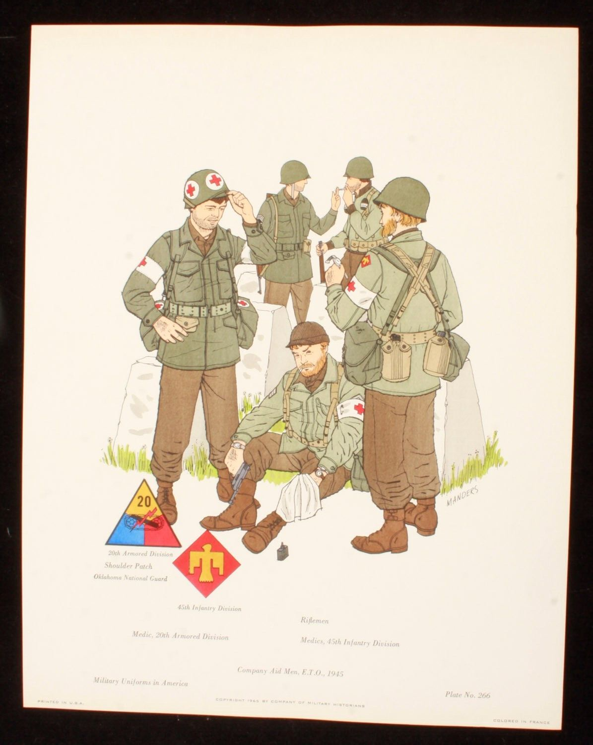Company Aid Men E.T.O. 1945 Illustration 11x14