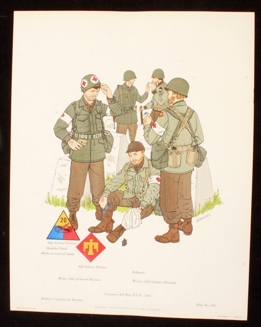Company Aid Men E.T.O. 1945 Illustration 11x14