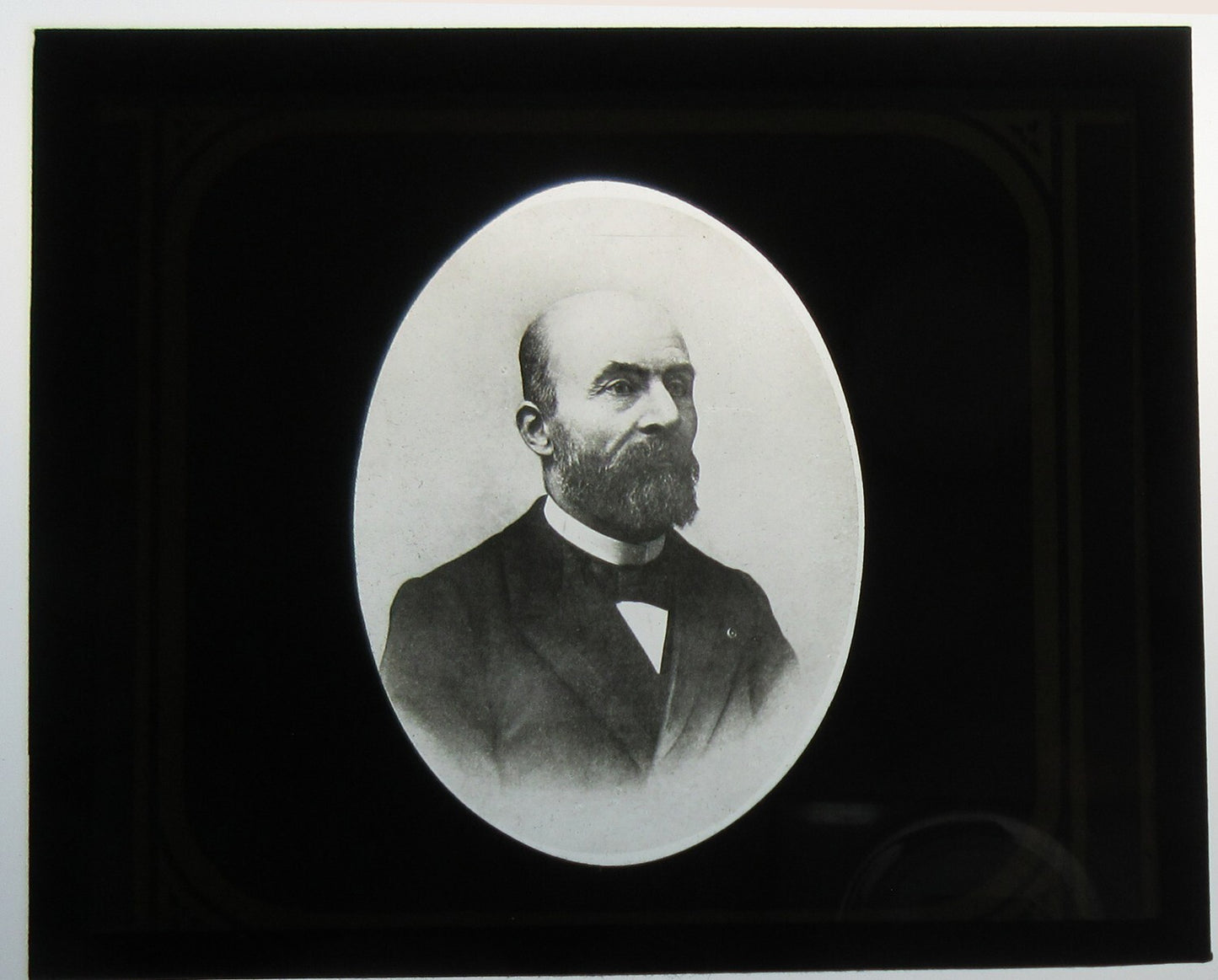 ALBIN HALLER, PORTRAIT. PHOTO ON GLASS. LANTERN SLIDE.