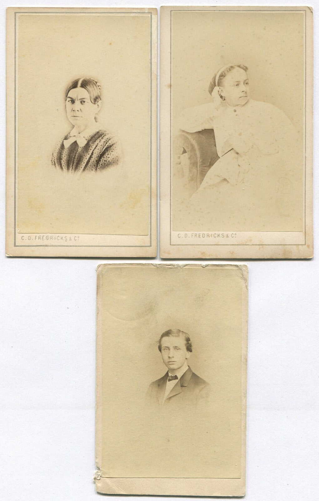CDV BY FREDRICKS, N.Y. 3 SET.